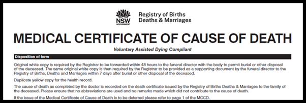 Medical Certificate of Cause of Death updated to include new ...